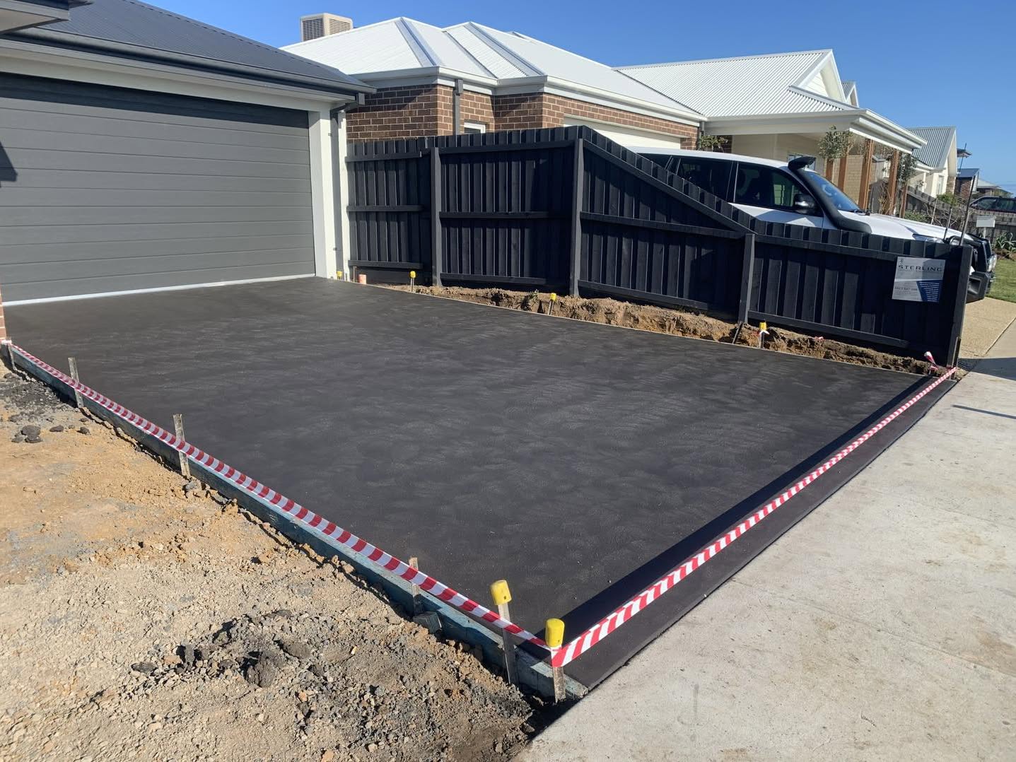 Plain concrete driveway poured by Select Civil Group in the Geelong region
