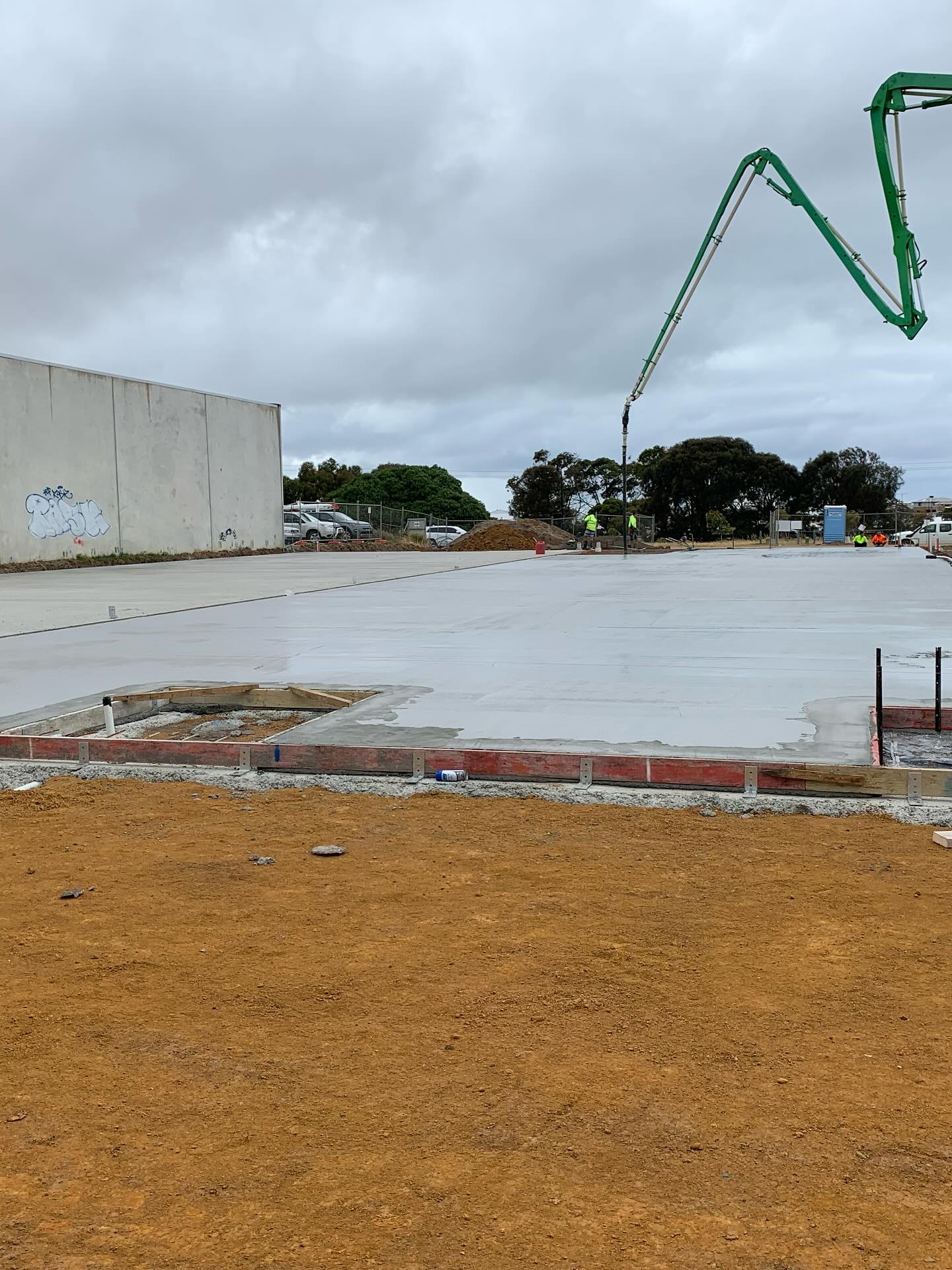 Residential concrete raft slab foundation poured in the Geelong region